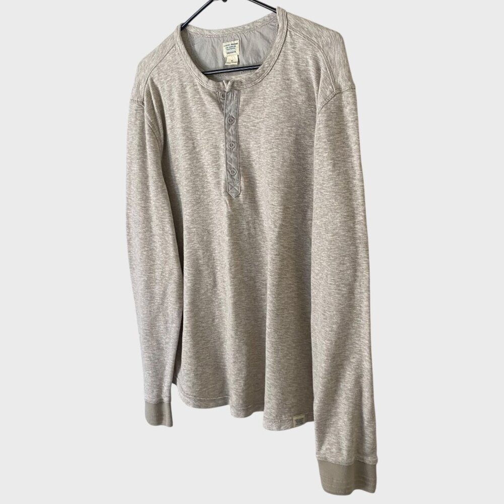 Lucky Brand Twisted Slub Heathered Henley Shirt Beige Men's XL Long-Sleeve Tee - Picture 2 of 13